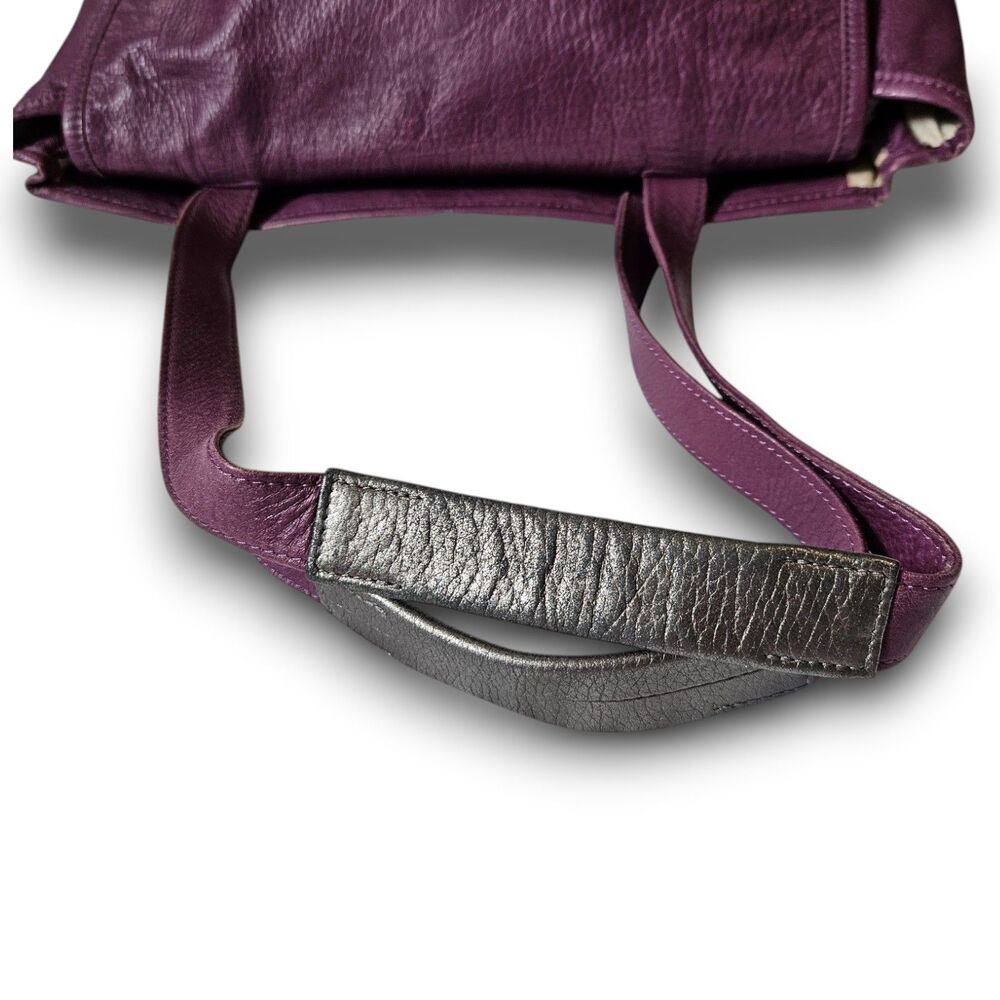See By Chloe XL Purple Orchid & Gunmetal Leather Vintage Y2K Shoulder Bag, VGUC - Picture 7 of 12